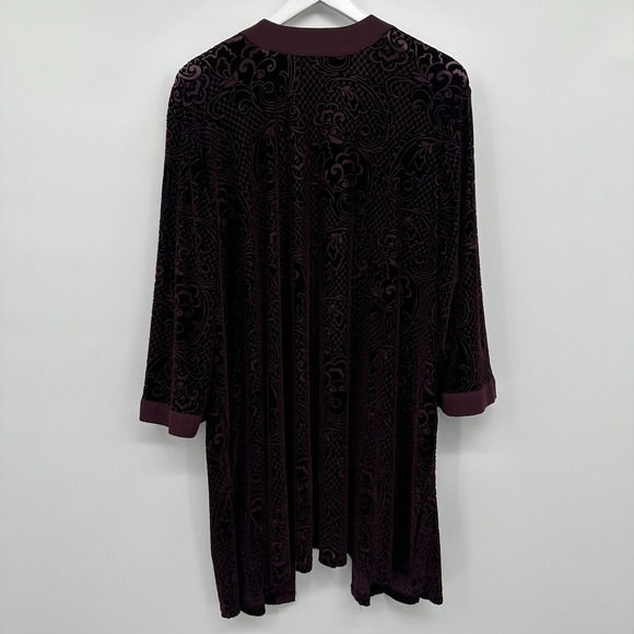 Catherines Jacket Kimono Size 3X Stretch Velvet Burnout Whimsigoth Witchy Boho - Picture 7 of 10